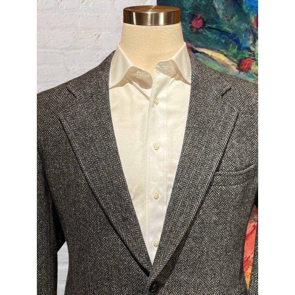 Gray Wool Tweed Herringbone Sport Coat - image 2